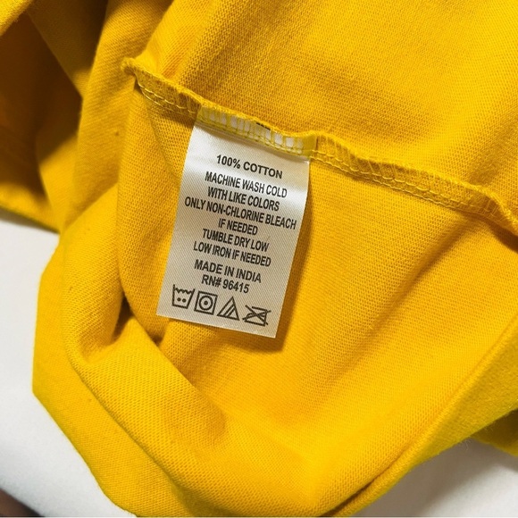 Rebel Vengeance Large “BIERE DE L’ESPERANCE” Cotton Yellow Graphic Tee NWT - Picture 8 of 8